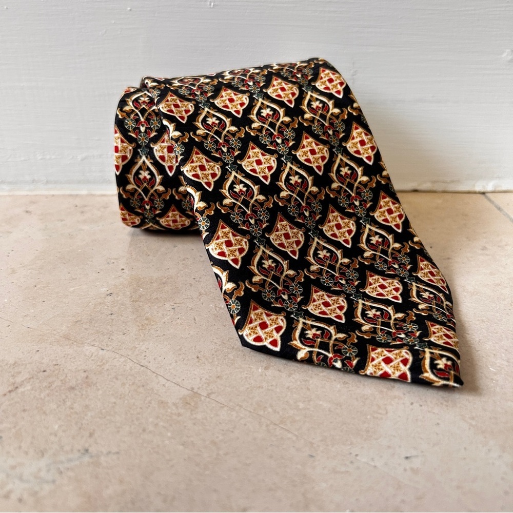 Vintage Harvey Ashton England Tie 100% Silk 57" x 3.5" Wedding Travel Office